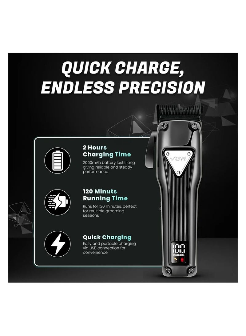 VGR V-137 Professional Cord/Cordless Hair Clipper for Men's Black - Image 5
