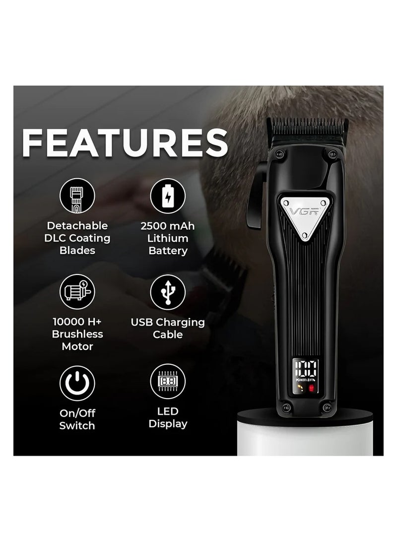 VGR V-137 Professional Cord/Cordless Hair Clipper for Men's Black - Image 2
