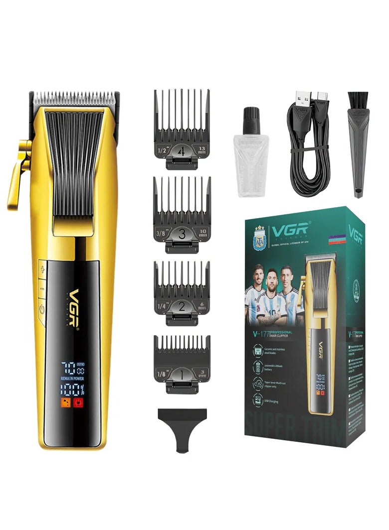 VGR V-177 Professional Cord/Cordless Hair Clipper for Men's Gold - Image 1