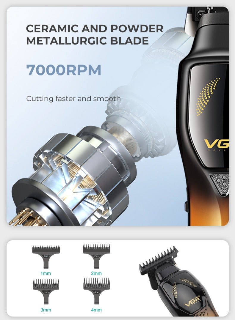 VGR Hair Trimmers Adjustable HairCut Machine Professional Body Trimmer Electric Clippers Rechargeable Hair Trimmer for Men V-187 Multicolor - Image 5