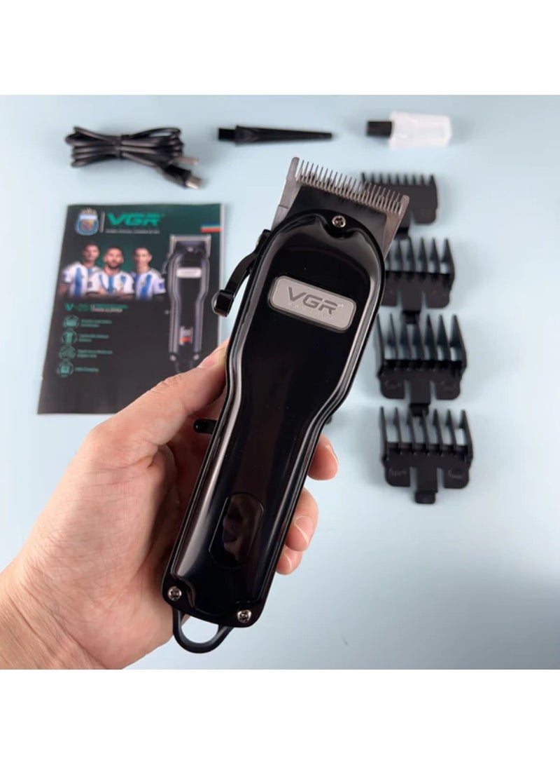 VGR V-251 Barber Hair Cut Machine Electric Rechargeable Cordless Professional Hair Clipper trimmer shaver For Men Black - Image 1