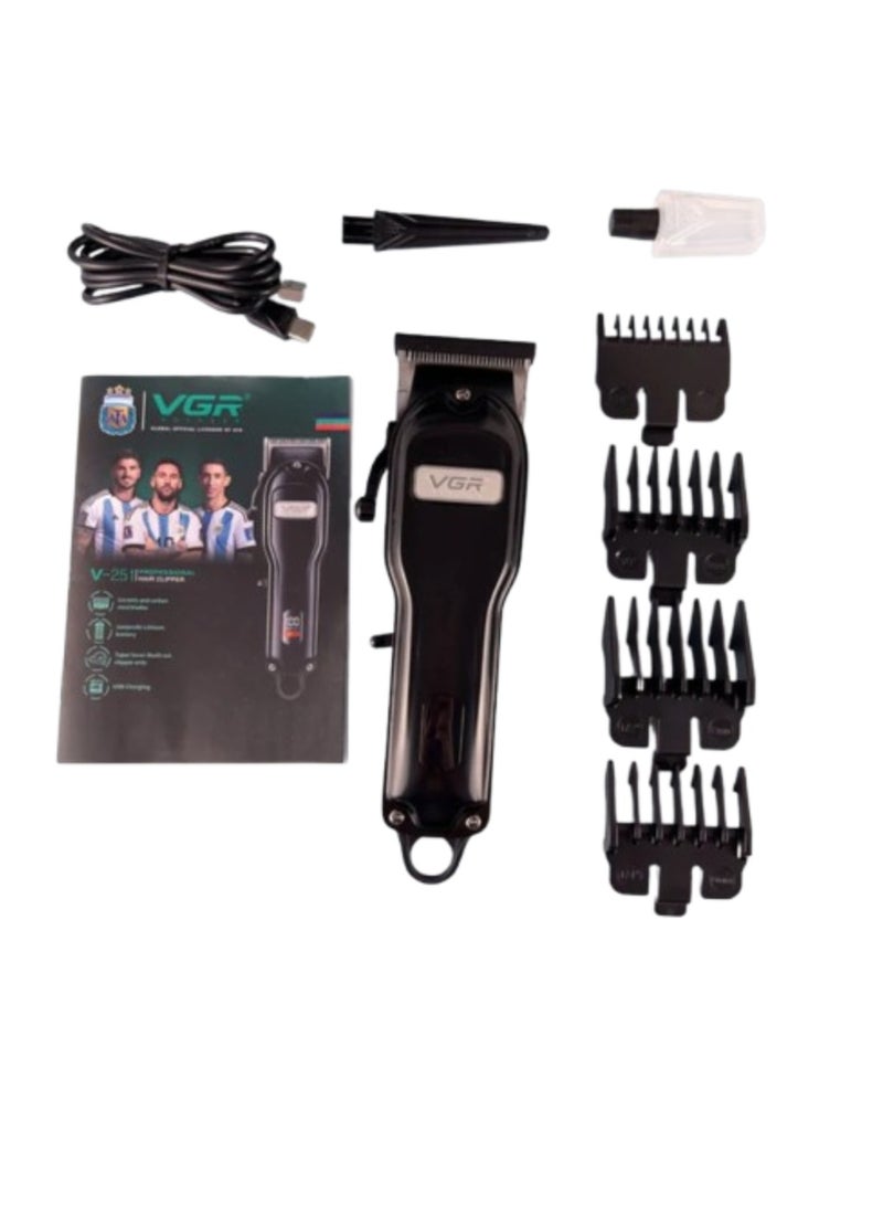 VGR V-251 Barber Hair Cut Machine Electric Rechargeable Cordless Professional Hair Clipper trimmer shaver For Men Black - Image 4
