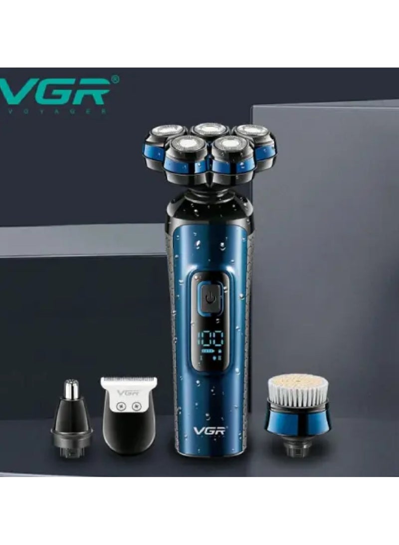 في جي آر - Professional 3 IN 1 Rechargeable Wet and Dry Grooming Kit V-386 Blue - Image 1