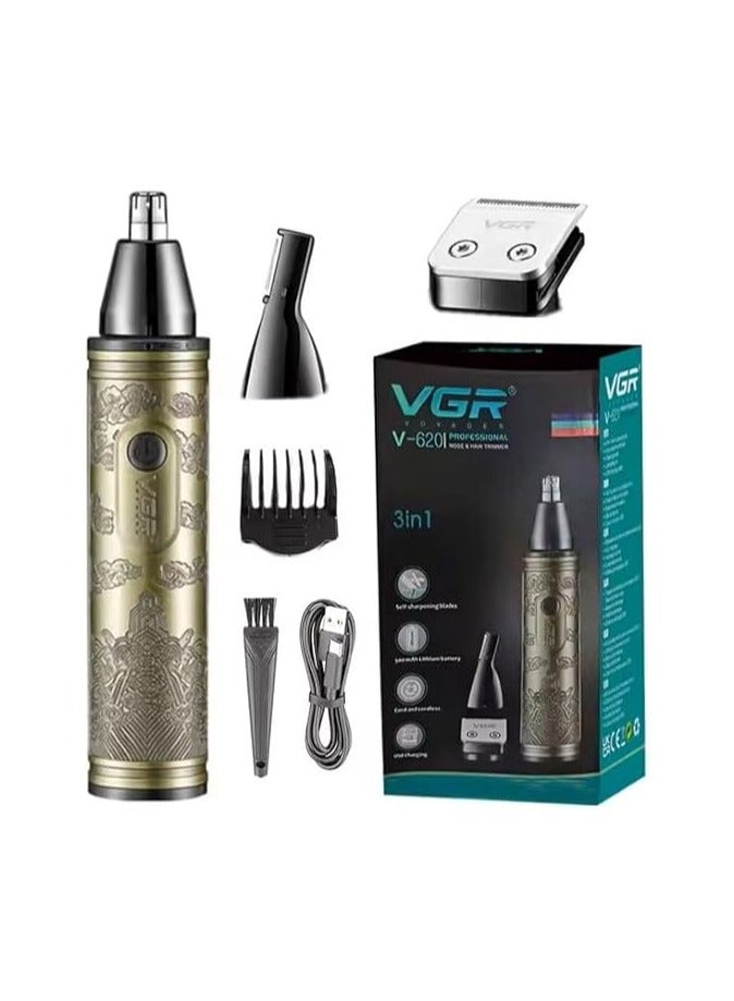 VGR Rechargeable Professional Beard Straightener V-620 Gold