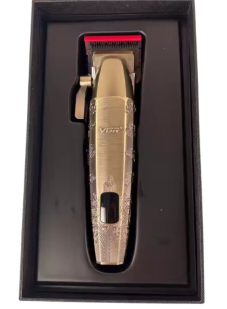 VGR V-036 9000rpm Metal Salon Barber Clippers Rechargeable Professional Hair Clipper for Men Gold  - Image 2