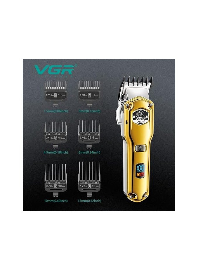 VGR Digital Rechargeable Wet and Dry Hair Shaver For Men V-693 Gold - Image 5