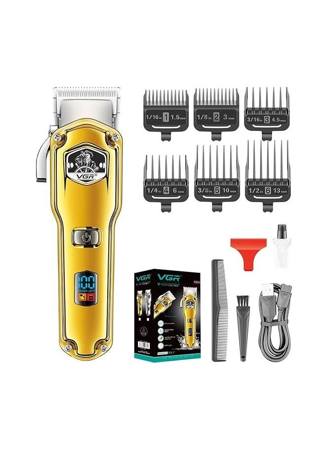 VGR Digital Rechargeable Wet and Dry Hair Shaver For Men V-693 Gold - Image 1