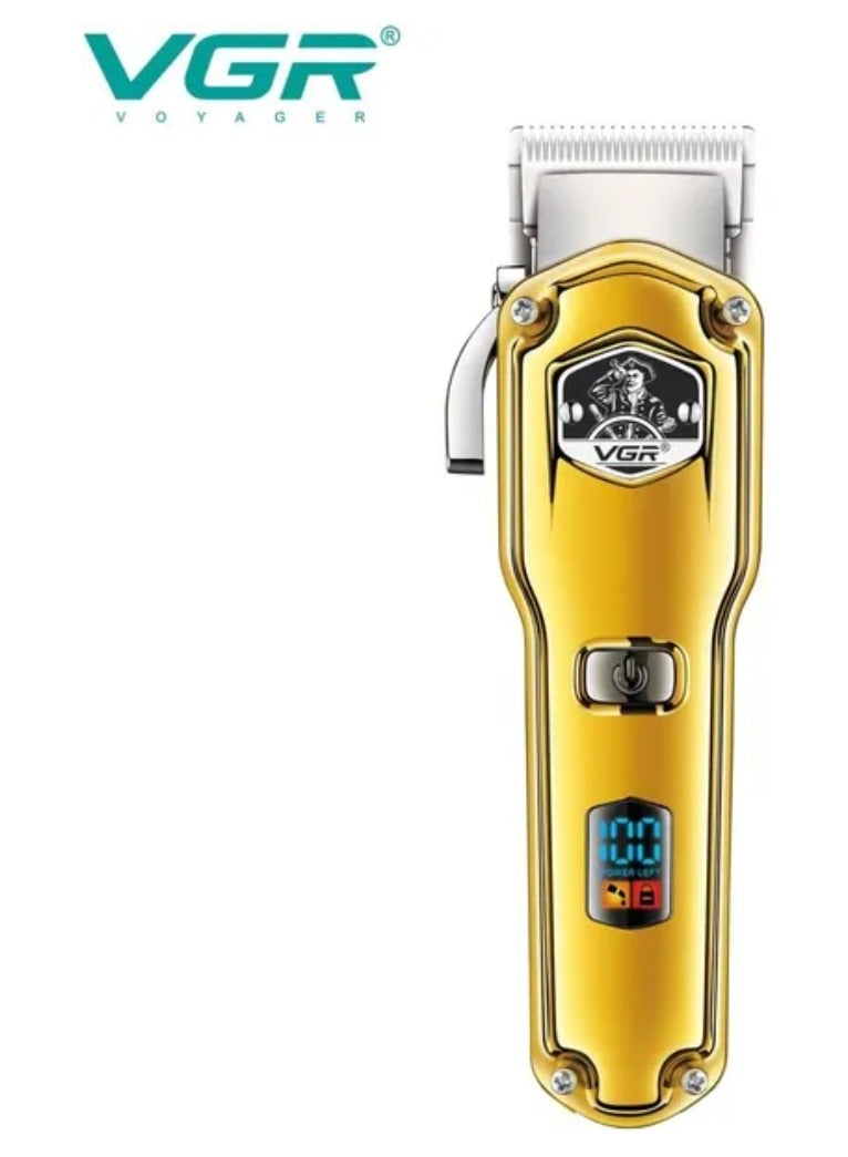 VGR Digital Rechargeable Wet and Dry Hair Shaver For Men V-693 Gold - Image 2
