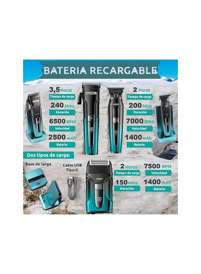في جي آر - V-694 Professional Salon Quality Rechargeable Combo Kit Multicolor - Image 1