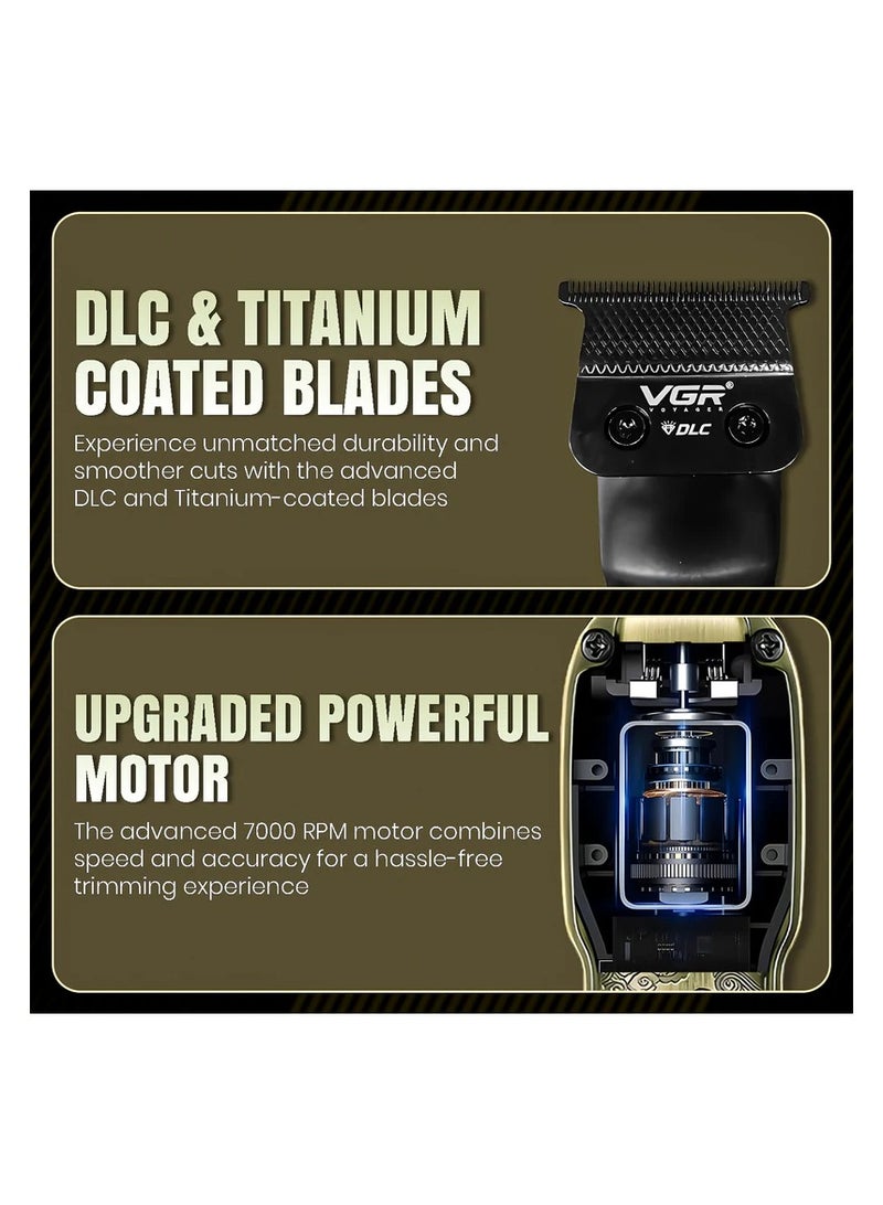 VGR - V-954 Professional Cord/Cordless Hair Trimmer for Men's Gold - Image 1