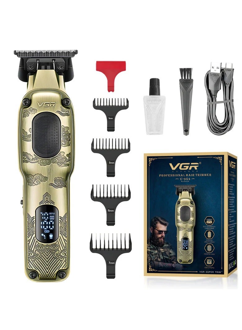 VGR - V-954 Professional Cord/Cordless Hair Trimmer for Men's Gold - Image 1