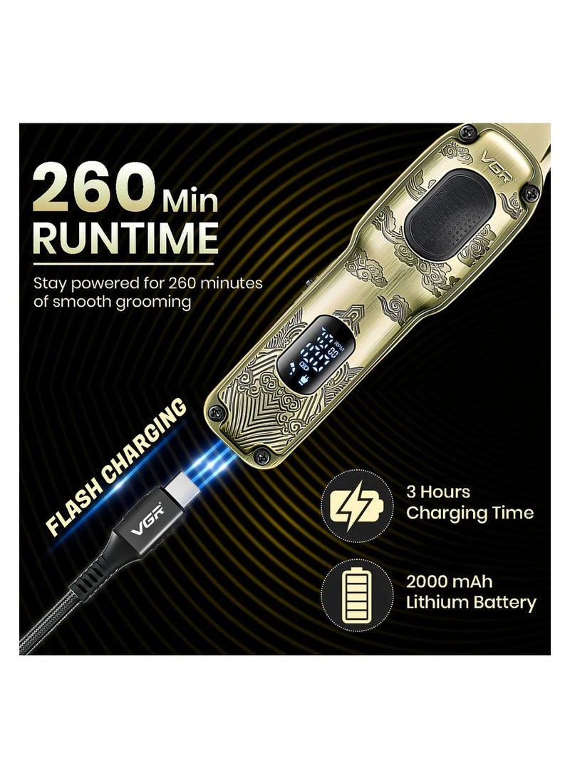 VGR - V-954 Professional Cord/Cordless Hair Trimmer for Men's Gold - Image 1