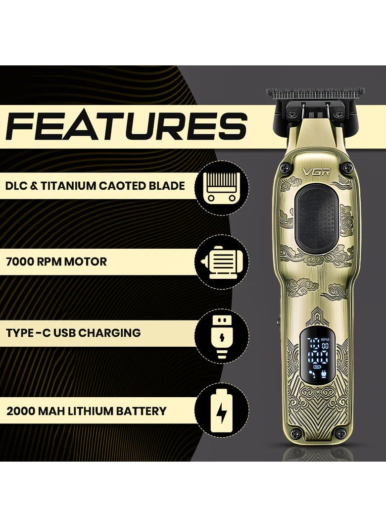 VGR - V-954 Professional Cord/Cordless Hair Trimmer for Men's Gold - Image 1