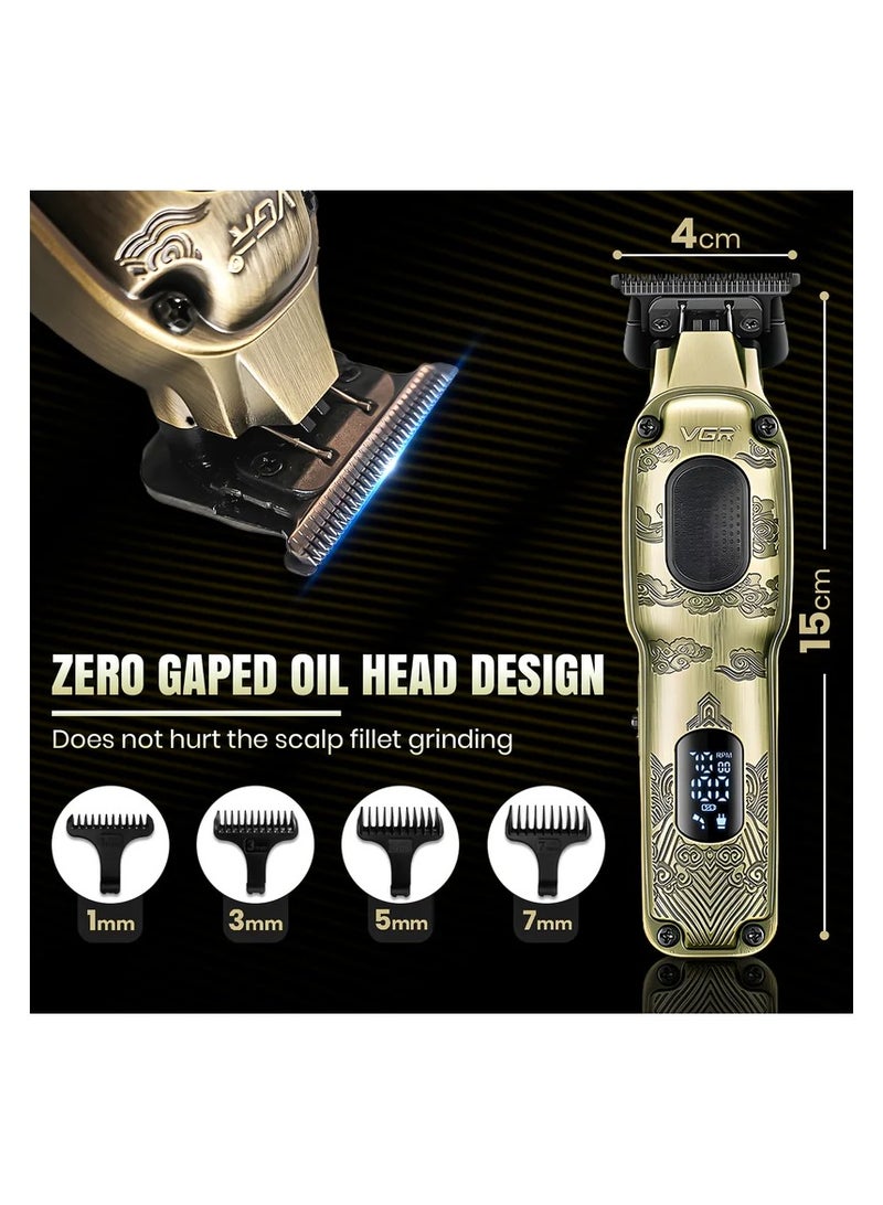 VGR - V-954 Professional Cord/Cordless Hair Trimmer for Men's Gold - Image 1