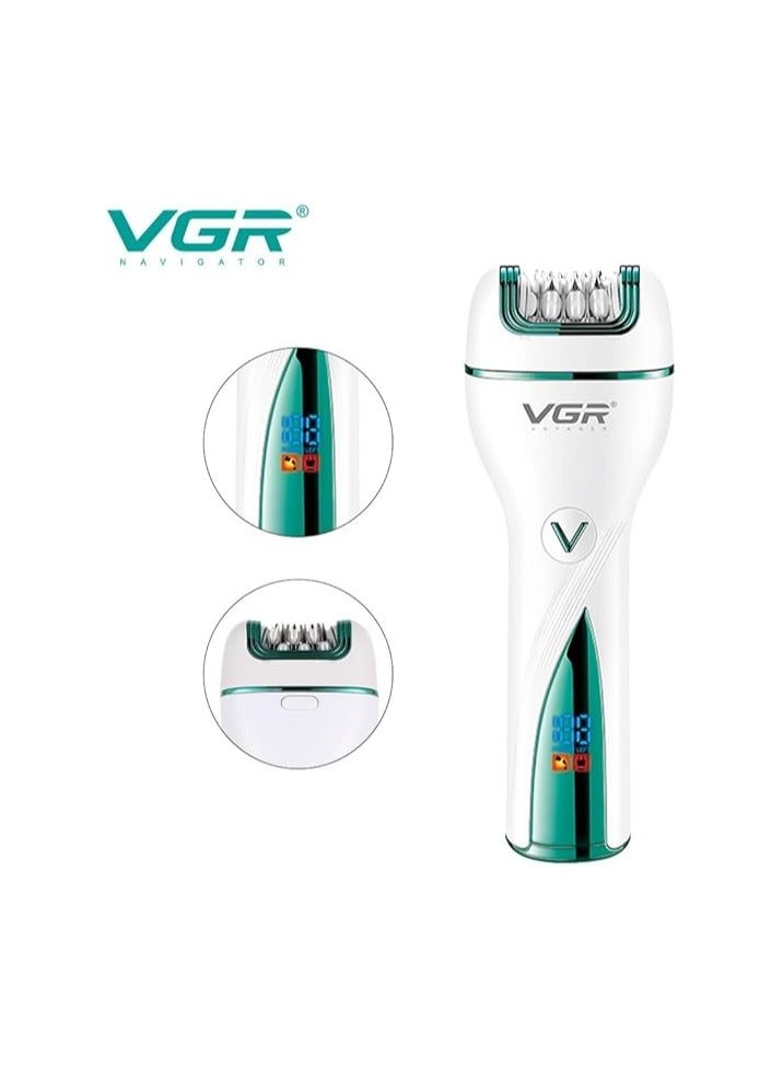 VGR V-728 3in1 Women Epilator Electric Female Shaver Leg Body Hair Removal Facial Lip Chin Lady Bikini Trimmer Rechargeable Callus Remover Multicolor  - Image 3