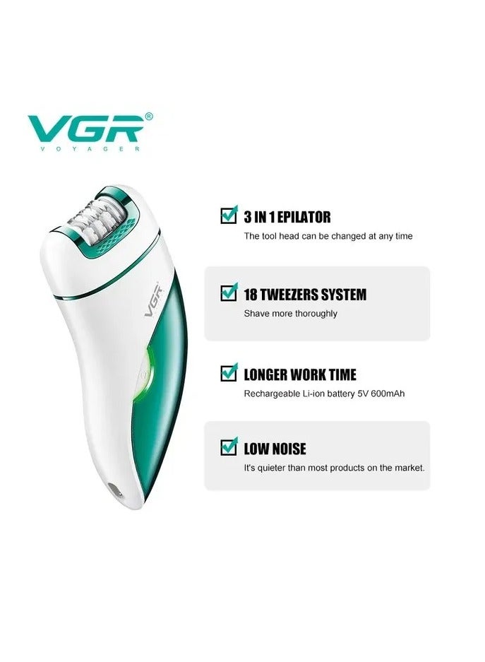 V-731 3 in 1 Hair Removal Machine Cleansing Razor Electric Professional Epilator Multicolor