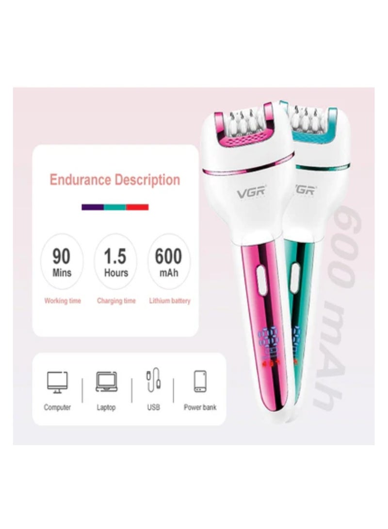 V-732 Multi-Functional 3-In-1 Professional Electric Rechargeable Ladies Epilator Multicolor
