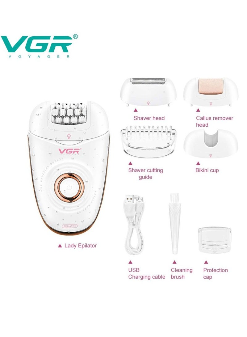 VGR V-739 Electric Epilator For Women White - Image 4