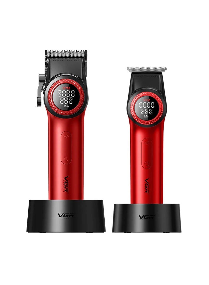 V-001PRO & V-977 Professional Barber Combo Red