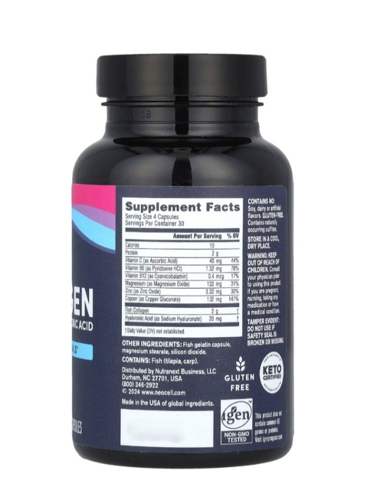 نيوسيل Marine Collagen With Hyaluronic Acid 120 Capsules  - Image 2