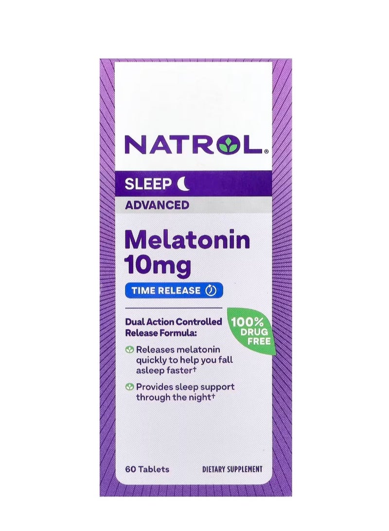 Natrol Sleep Advanced Melatonin Time Release 10 mg 60 Tablets - Image 1