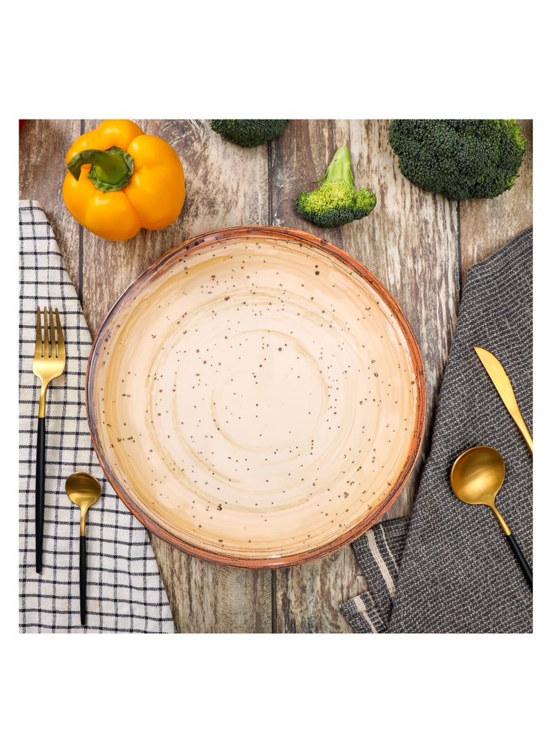 رويال فورد Royalford 11.0" Fine Stone Melamineware Dinner Plate- RF12377/ Light-Weight and Food-Grade Plates with Elegant Design Assorted - Image 5