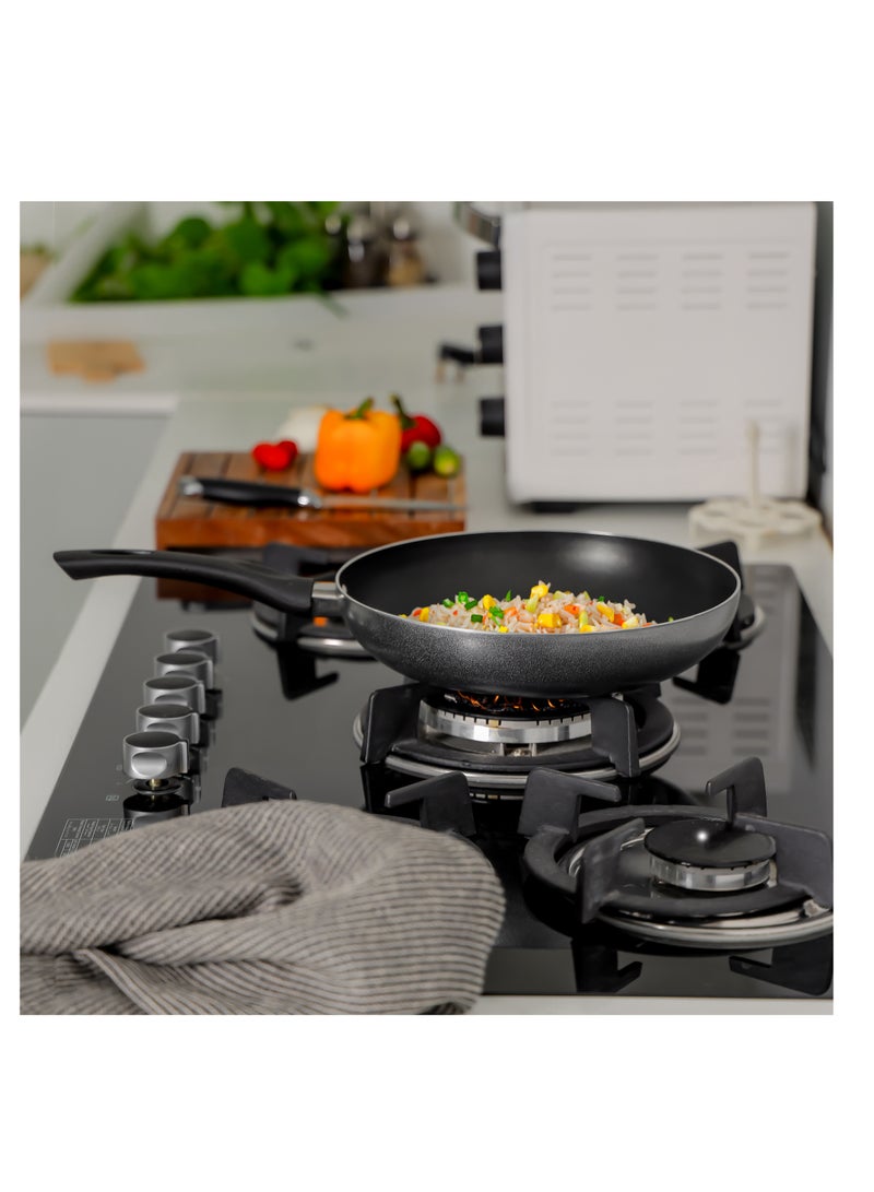 Royalford 28 CM Nonstick Frypan- RF12102| Strong Press Aluminum Body With Non-Stick Coating And Heat Resistant Bakelite Handle black - Image 5