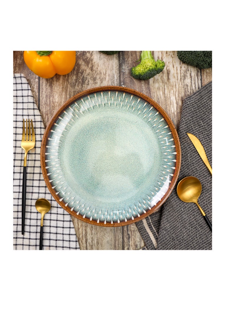 رويال فورد Royalford 8.5" Fine Stone Melamineware Flat Plate- RF12383/ Elegant Color, Perfect for Entrees, Pasta, Salads, Desserts, Sandwiches, Steaks, Main Course Meals/ Lightweight Flatware, Serveware, Dishwasher-Safe Multicolor  - Image 5