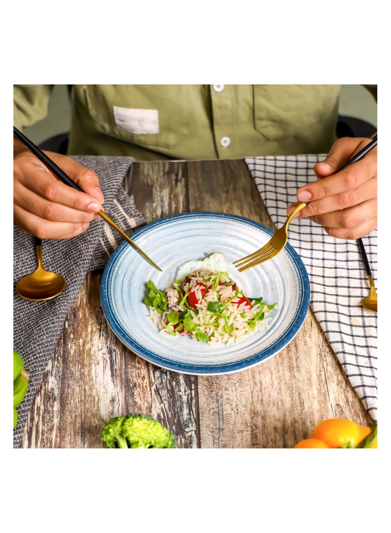 رويال فورد Royalford 8.5" Fine Stone Melamineware Flat Plate- RF12373/ Elegant Color, Perfect for Entrees, Pasta, Salads, Desserts, Sandwiches, Steaks, Main Course Meals/ Lightweight Flatware Assorted Colors  - Image 5