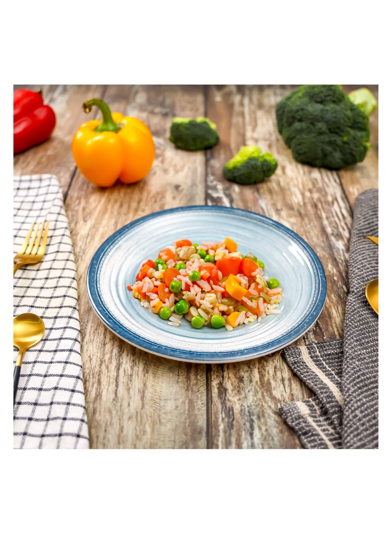 رويال فورد Royalford 8.5" Fine Stone Melamineware Flat Plate- RF12373/ Elegant Color, Perfect for Entrees, Pasta, Salads, Desserts, Sandwiches, Steaks, Main Course Meals/ Lightweight Flatware Assorted Colors  - Image 3