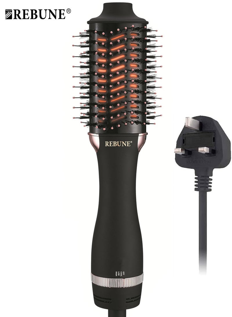 ريبون Original 1300W Hair Dryer Brush Ceramic Tourmaline Ionic One Step Hot Air Brush  - Image 1