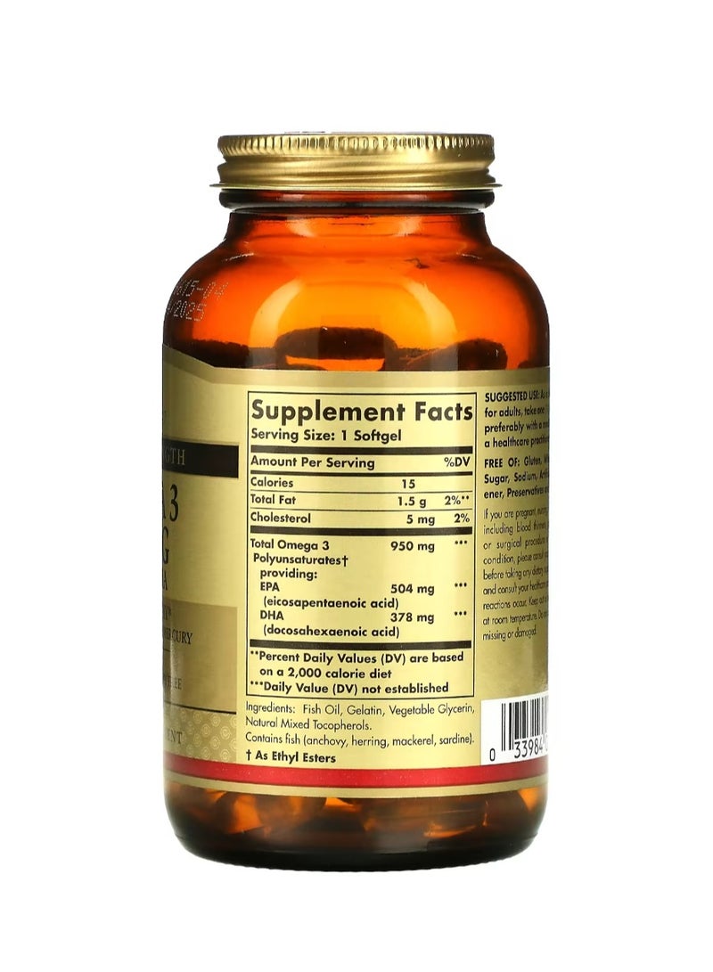 Solgar Omega 3 EPA And DHA Triple Strength 950 Mg 100 Softgels - Image 2