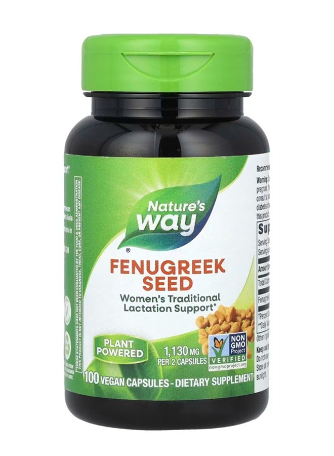Nature's Way Fenugreek Seed 1130 Mg 100 Vegan Capsules, 565 Mg Per Capsule - Image 1