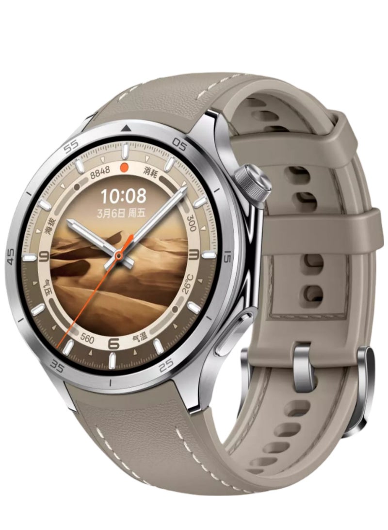 OPPO 648 mAh OPPO Watch X2 Full Smart Flagship Smartwatch | 1.5" AMOLED Display | Titanium Alloy Case | 631mAh Battery | ECG, Blood Oxygen, and Blood Pressure Monitoring | Dual-Frequency GPS | eSIM Support | Desert Silver Moon Chinese Version Desert Silver Moon  - Image 3