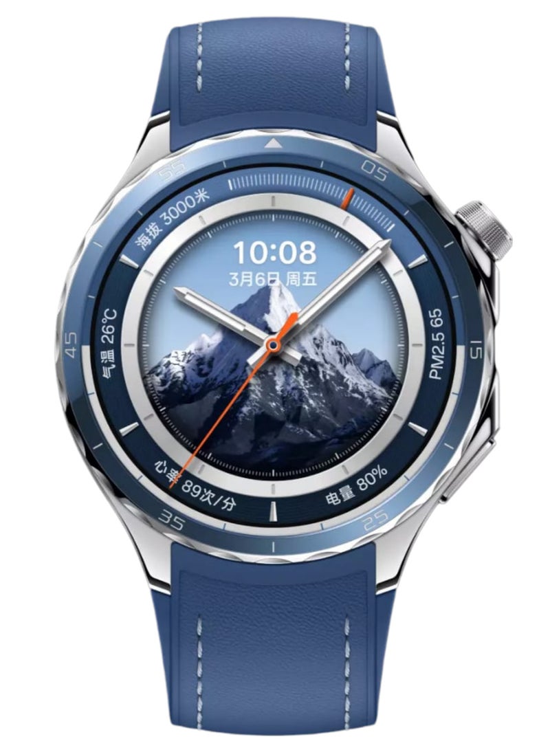 648 mAh OPPO Watch X2 Full Smart Flagship Smartwatch | 1.5" AMOLED Display | Titanium Alloy Case | 631mAh Battery | ECG, Blood Oxygen, and Blood Pressure Monitoring | Dual-Frequency GPS | eSIM Support | Sky Blue Chinese Version Sky Blue