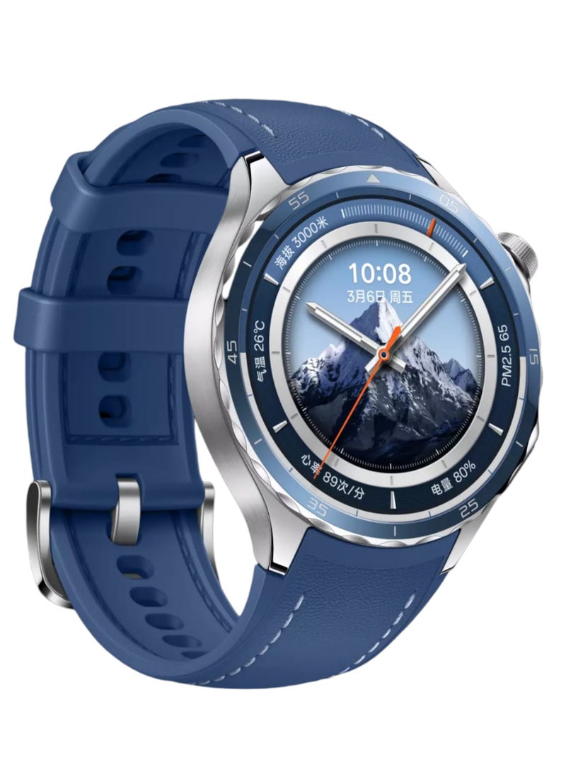 648 mAh OPPO Watch X2 Full Smart Flagship Smartwatch | 1.5" AMOLED Display | Titanium Alloy Case | 631mAh Battery | ECG, Blood Oxygen, and Blood Pressure Monitoring | Dual-Frequency GPS | eSIM Support | Sky Blue Chinese Version Sky Blue