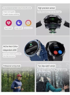 OPPO 648 mAh OPPO Watch X2 Full Smart Flagship Smartwatch | 1.5" AMOLED Display | Titanium Alloy Case | 631mAh Battery | ECG, Blood Oxygen, and Blood Pressure Monitoring | Dual-Frequency GPS | eSIM Support | Sky Blue Chinese Version Sky Blue  - Image 5