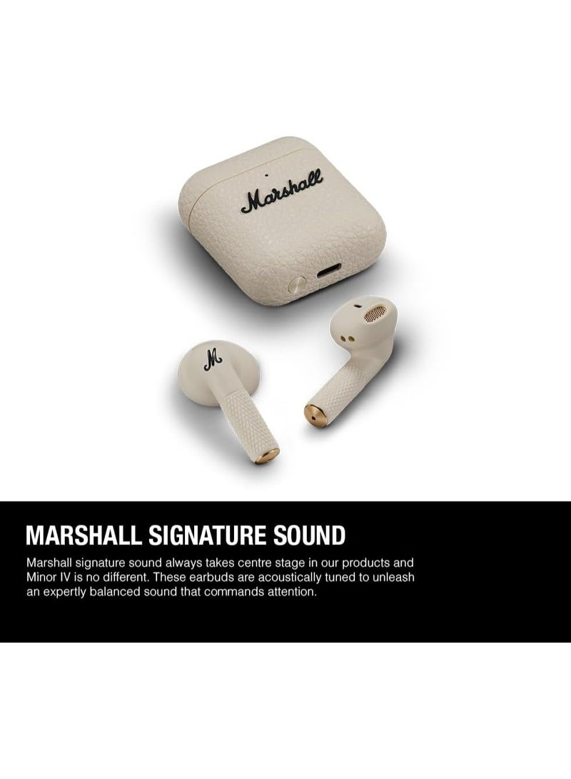 Minor IV Bluetooth Earphones - Water Resistant Earphones Bluetooth Wireless Earbuds With 30+ Hours Playtime - Cream