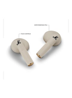 Marshall Minor IV Bluetooth Earphones - Water Resistant Earphones Bluetooth Wireless Earbuds With 30+ Hours Playtime - Cream  - Image 2