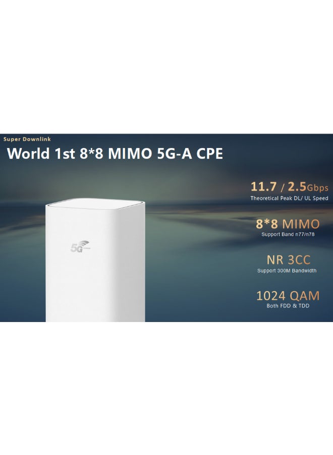 زوي للتكنولوجيا - CPE 5 Pro+ 5G Router, WiFi 7 Upto 3600 Mbps - H165-383 | White - Image 1