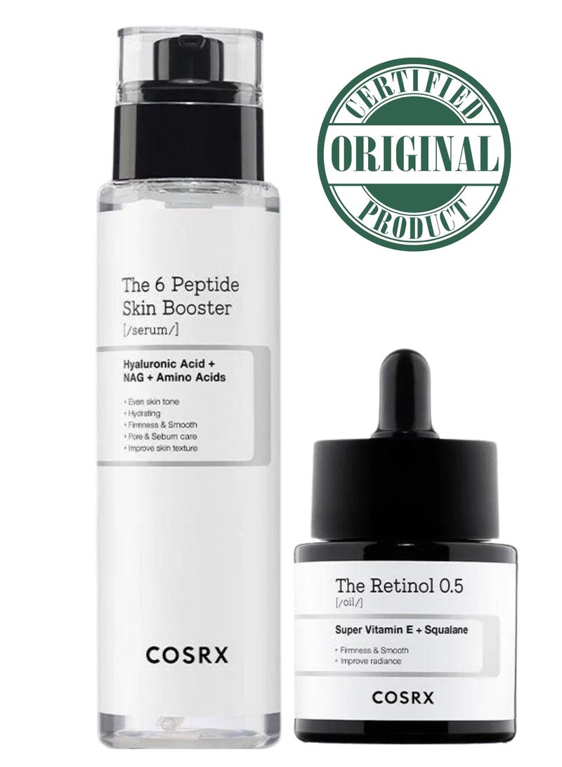 COSRX Due Wrinkle and Elasticity Booster - The 6 Peptide Skin Booster Serum - The Retinol 0.5 Serum -  Certified Original Anti-Aging and Skin Renewal Solutions 170ml - Image 1