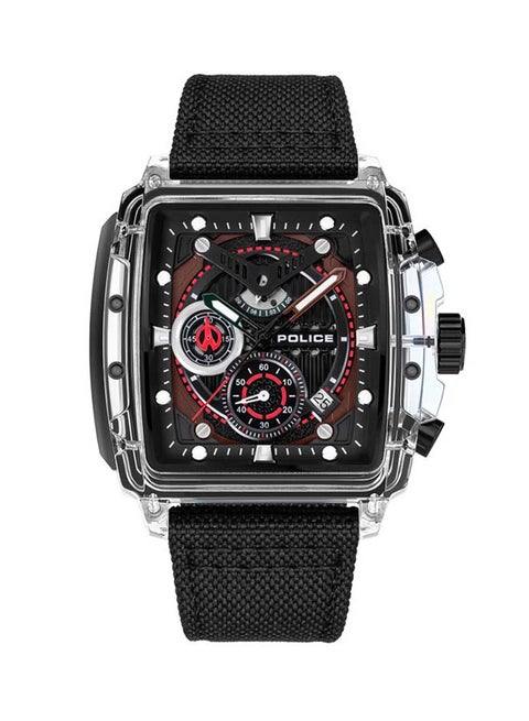 Men's Clout Quartz Multi-Function Watch with TR90 Case & Four Distinct Straps, 43mm