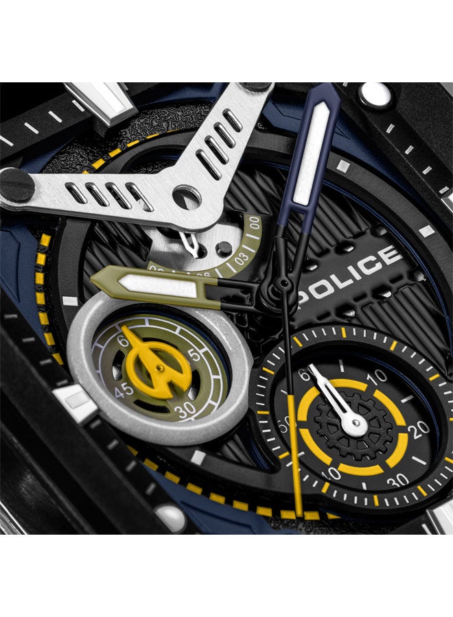 POLICE - Men's Clout 43mm Quartz Multi-Function Watch with TR90 Case & Four Distinct Straps - Image 1