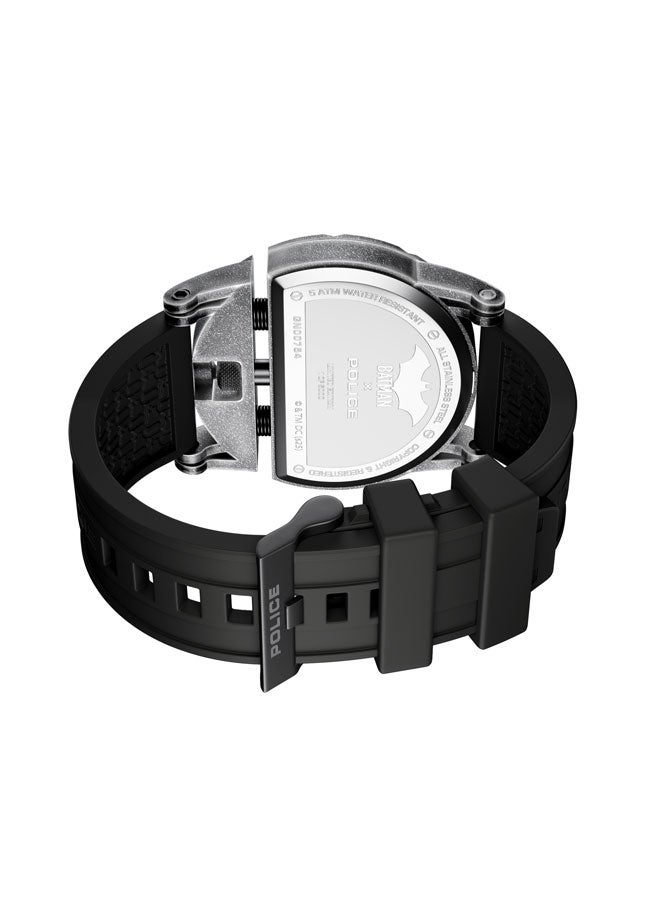 بوليس Men's Dark Side Limited Edition Batman Watch, 46mm Stainless Steel Case & Black Silicone Strap  - Image 3