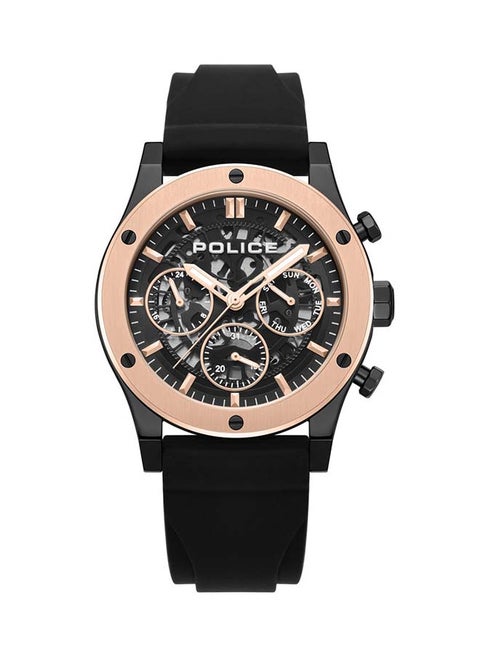 Men's Knotty Watch, 42mm Stainless Steel Case, Multi-Function Display & Silicone Strap