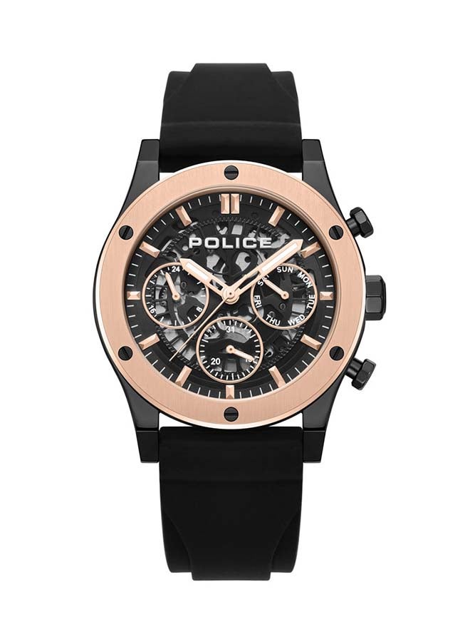 بوليس Men's Knotty Watch, 42mm Stainless Steel Case, Multi-Function Display & Silicone Strap  - Image 1