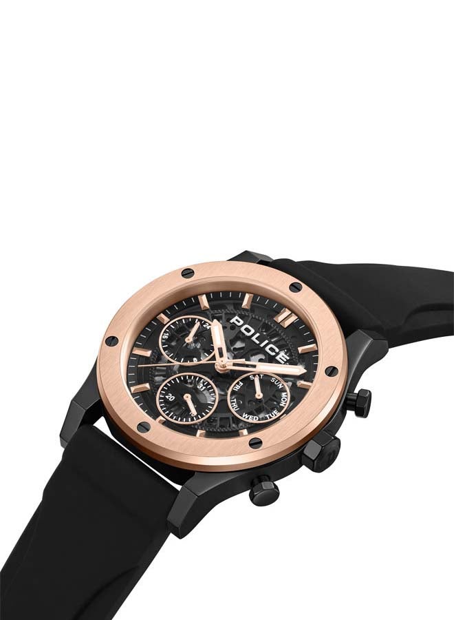 بوليس Men's Knotty Watch, 42mm Stainless Steel Case, Multi-Function Display & Silicone Strap  - Image 2
