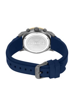 POLICE Men's Knotty 42mm Multi-Function Watch, Silicone Strap, Gold-Plated Top Ring & Gun Transparent Dial  - Image 3