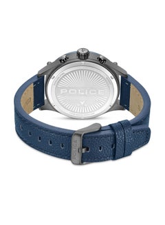 POLICE Men's Wadden 45mm Chronograph Watch with Blue Leather Strap, Quartz Movement, Screw-Detailed Dial  - Image 3
