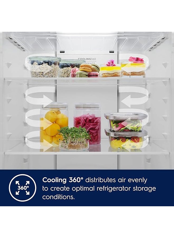Electrolux Top Mount Refrigerator 503L Net Capacity, AI AutoSense 2 Door Top Freezer Fridge, Low Energy Consumption with Inverter Compressor, No Frost Fridge with Low Noise & Deodorizer ETM5002C-B Black - Image 4